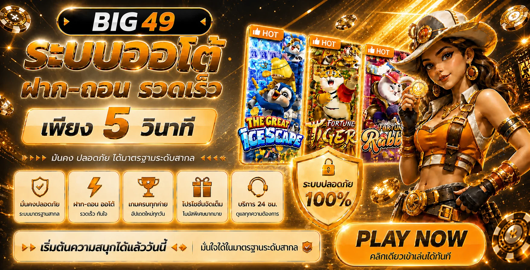 BIG49 ทางเข้าเว็บตรง สล็อตคาสิโน ฝากถอนออโต้ 24 ชม.