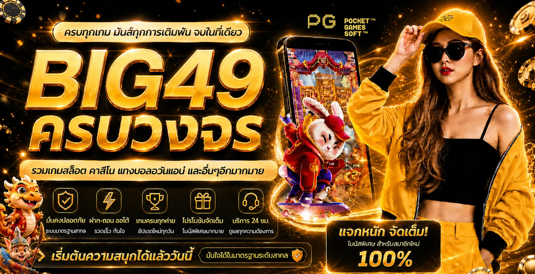 แบนเนอร์ BIG49 ทางเข้าเว็บตรงและเกม PG